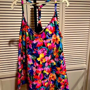 Island Escape Colorful Floral Strappy Tankini